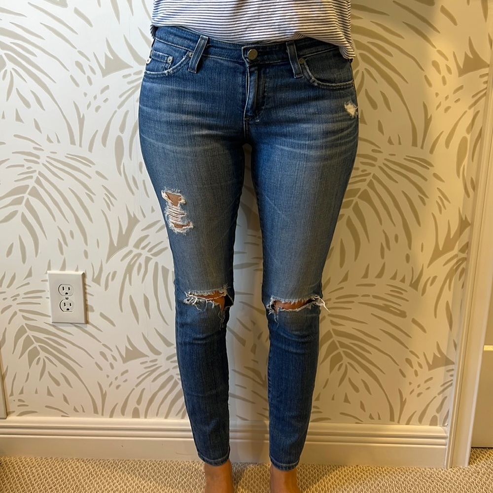 AG distressed skinny jeans